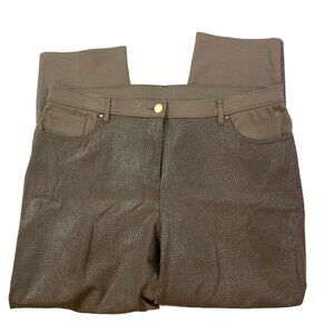 CHICO'S Snakeskin Foiled Pieced Front Ponte Slim Pant Women's 3(16)